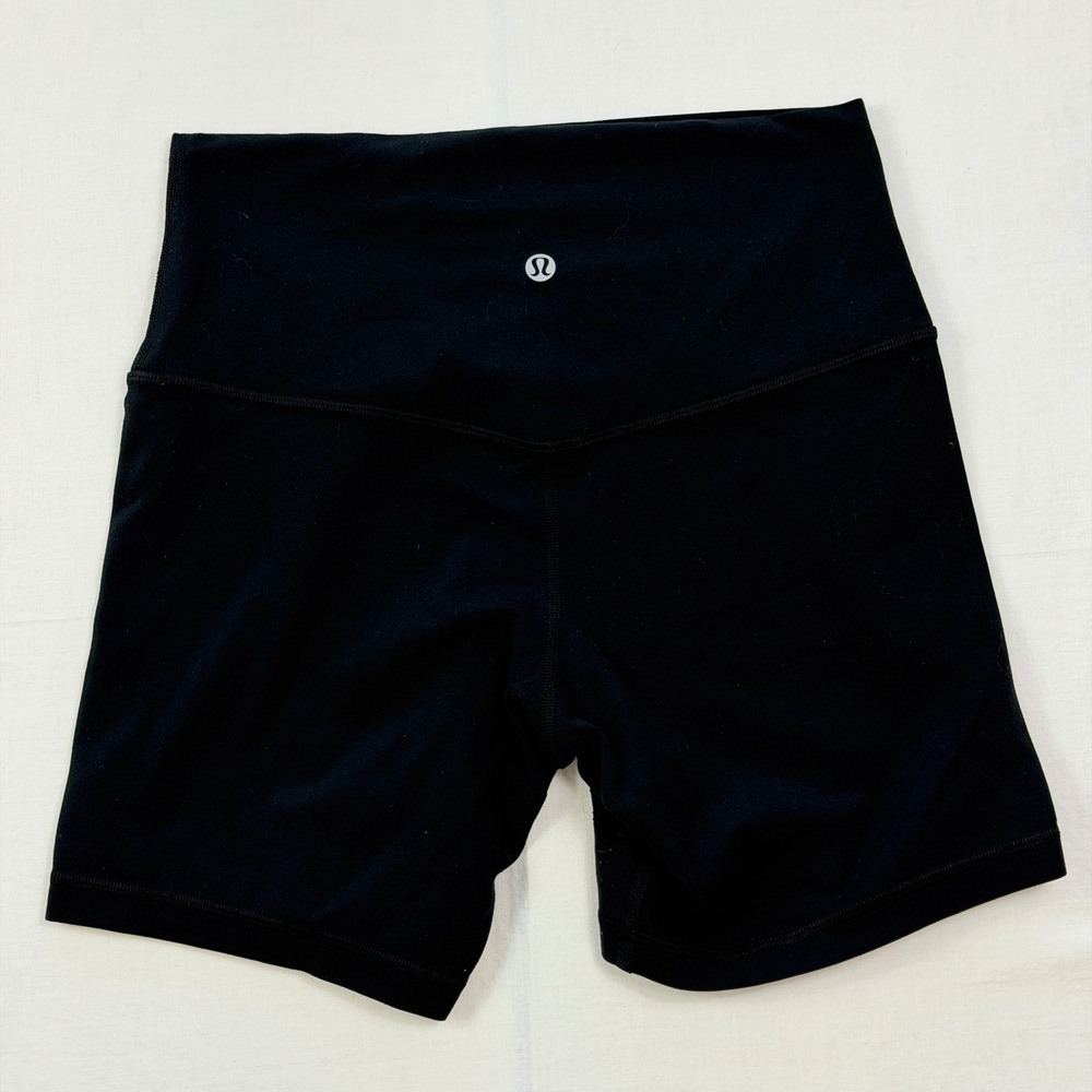 Lululemon Align Biker Shorts Women Size 6 Black High Rise 6" Inseam Nulu Yoga